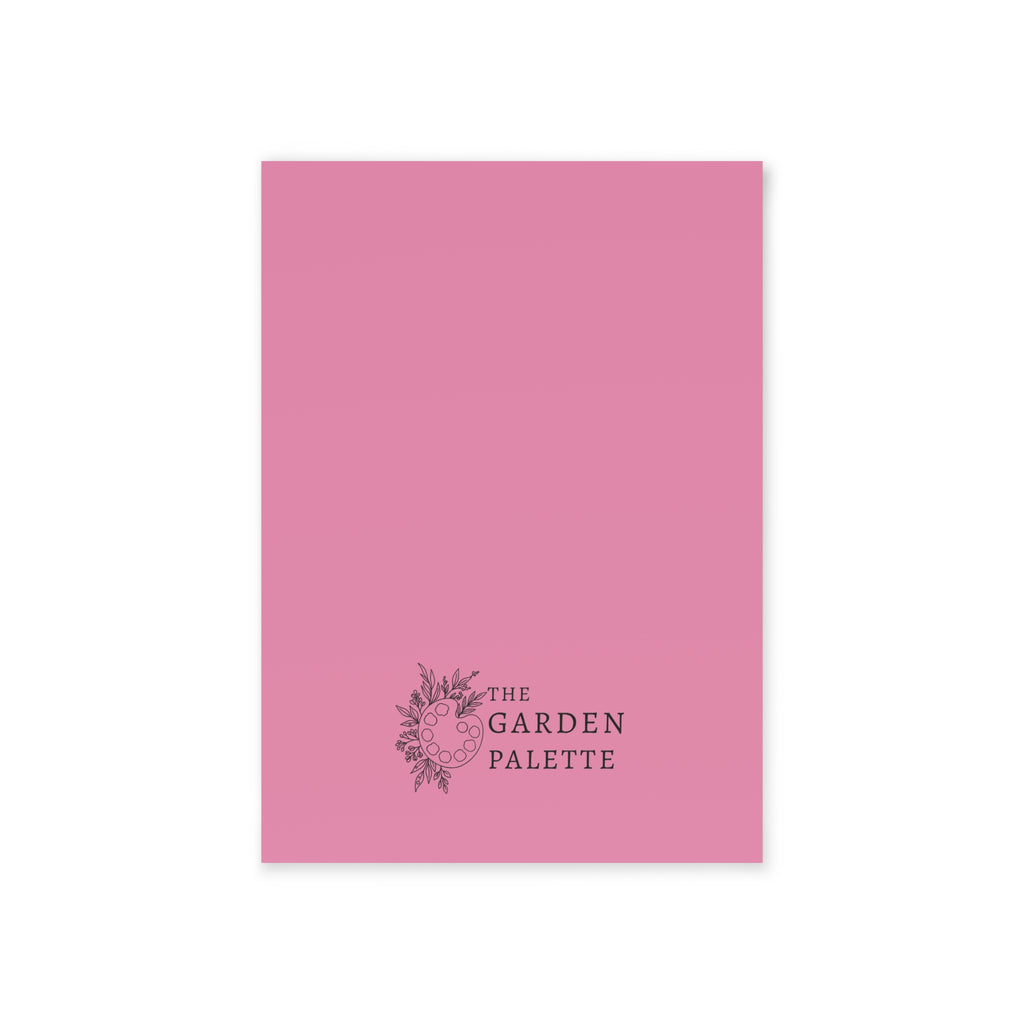 Plain pink backside of card