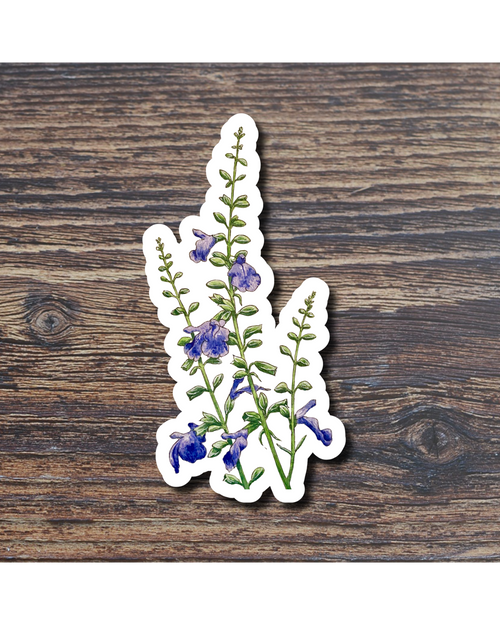 Floral sticker on a wood surface