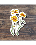Floral sticker on a wood surface