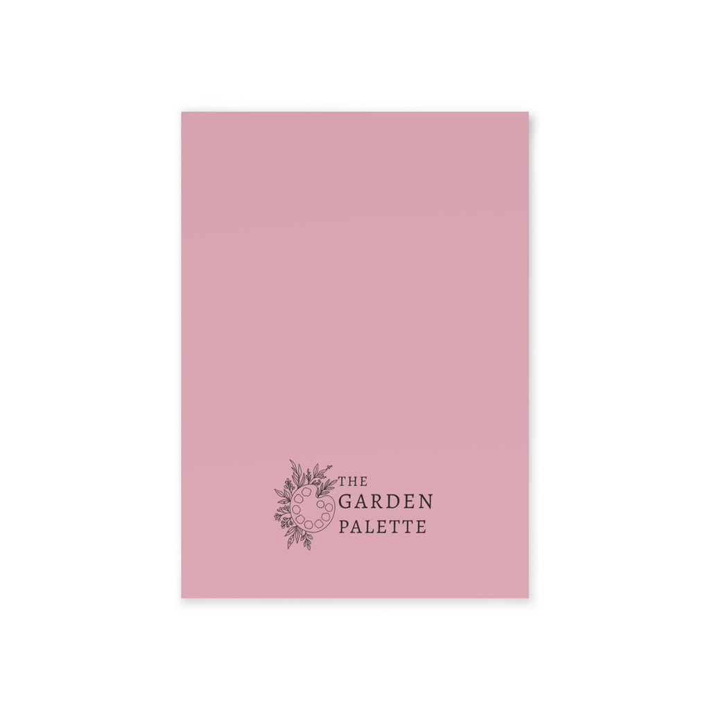 Plain pink backside of card