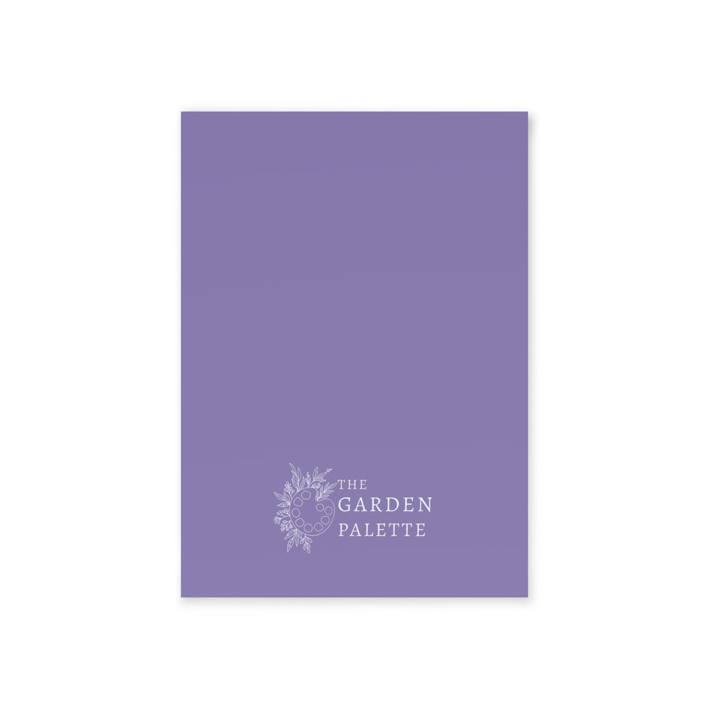 Plain purple backside of card