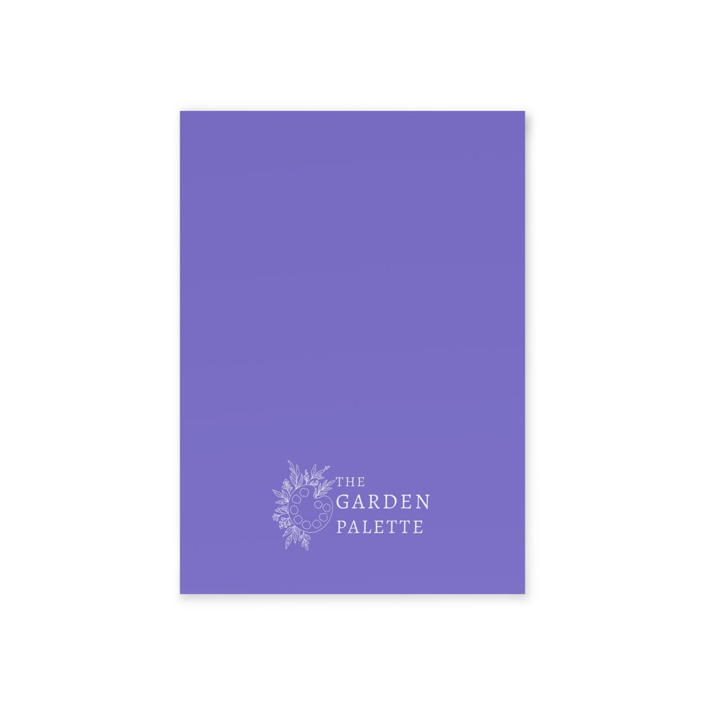 Plain purple backside of a greeting card
